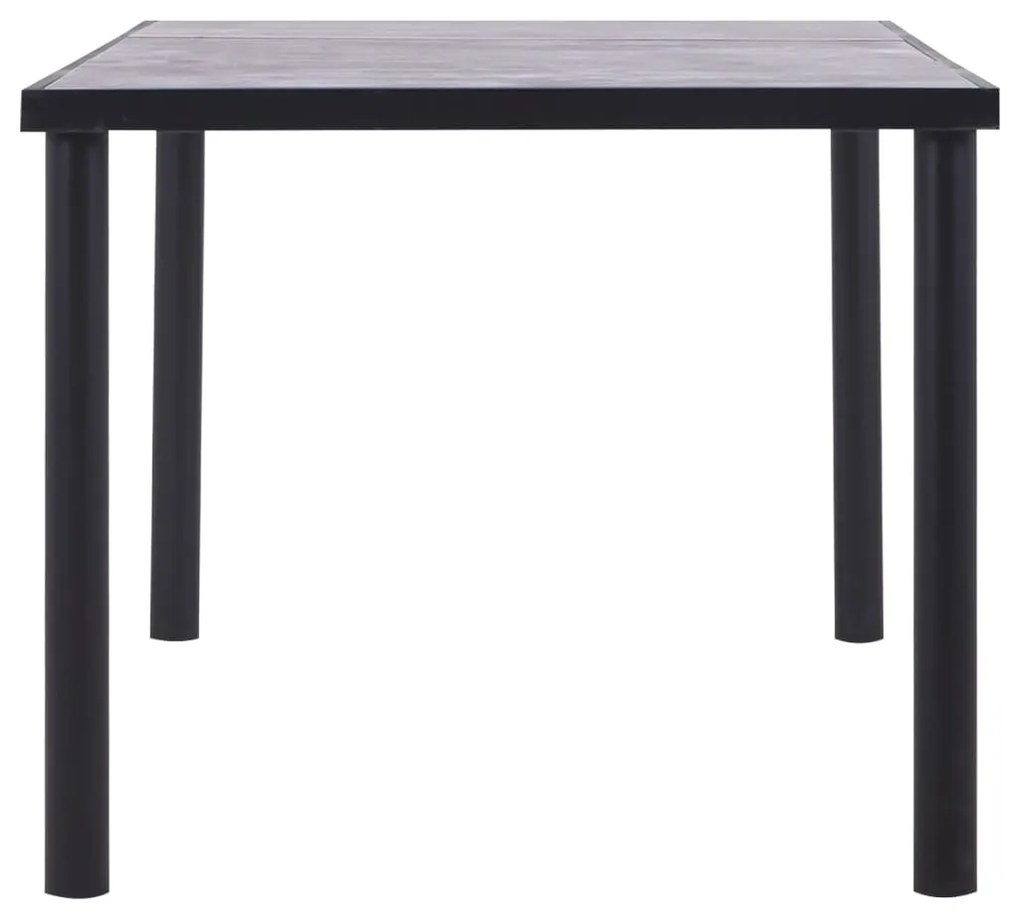 Mesa de jantar 180x90x75 cm MDF preto e cinzento cimento