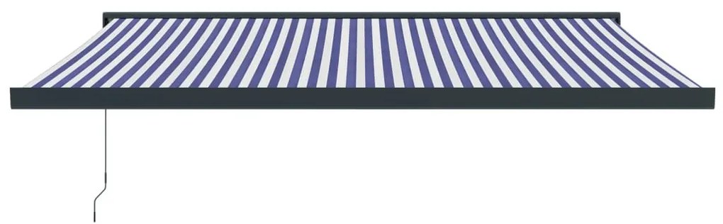 Toldo retrátil 4,5x3 m tecido e alumínio azul e branco