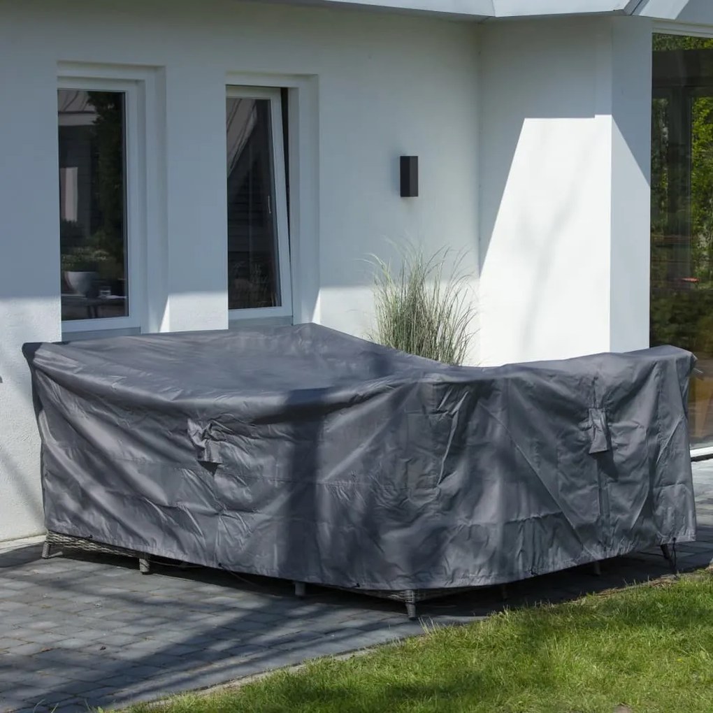 Cobertura para mobiliário de exterior 305x190x85cm cinzento