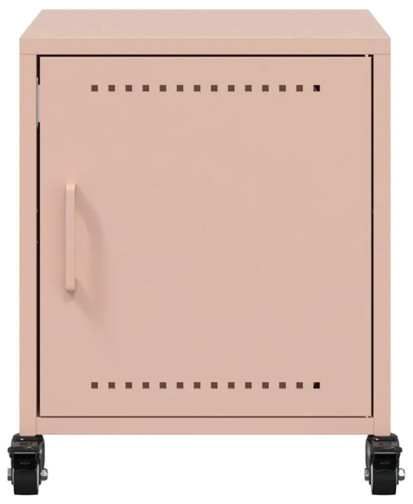 Mesa de cabeceira 36x38,5x43,5 cm aço rosa
