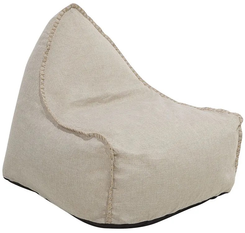Pufe poltrona creme LINEN DROP Beliani