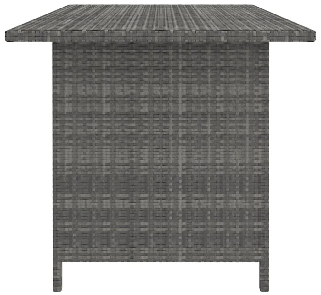 10 pcs conjunto lounge de jardim c/ almofadões vime PE cinzento