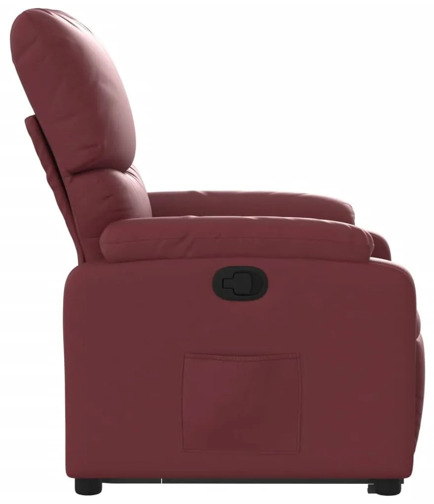 Poltrona massagens reclinável couro artificial vermelho tinto