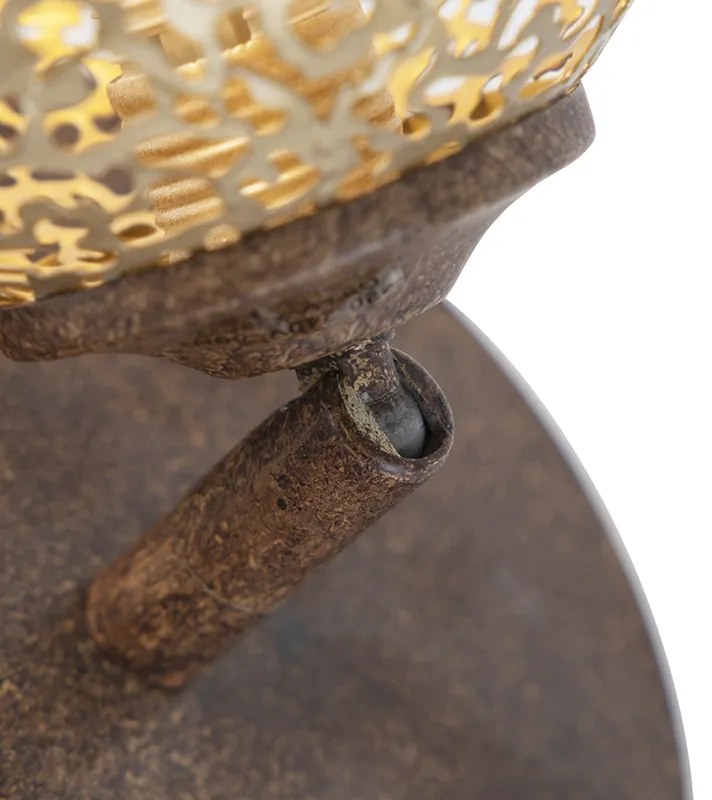 Candeeiro de parede castanho enferrujado ajustável com interruptor - Kreta Art Deco