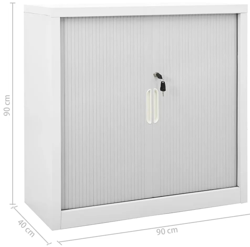 Armário com porta deslizante aço 90x40x90 cm cinzento