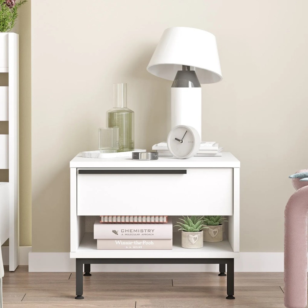 Mesa de Cabeceira ON14 – Branco – 53,6 cm x 42,4 cm x 44,5 cm