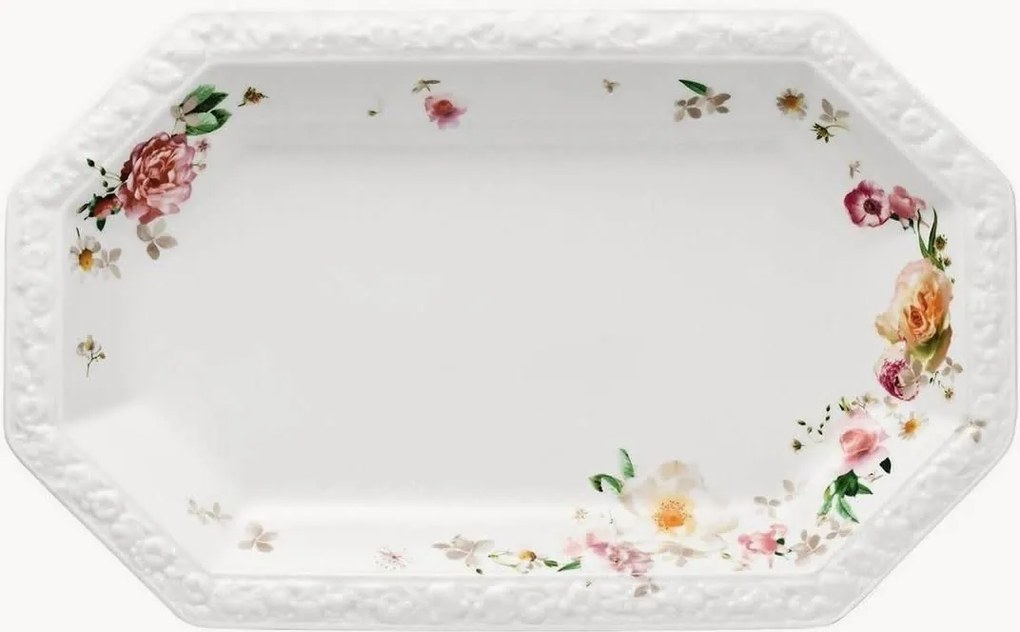 Travessa em porcelana Maria Pink Rose