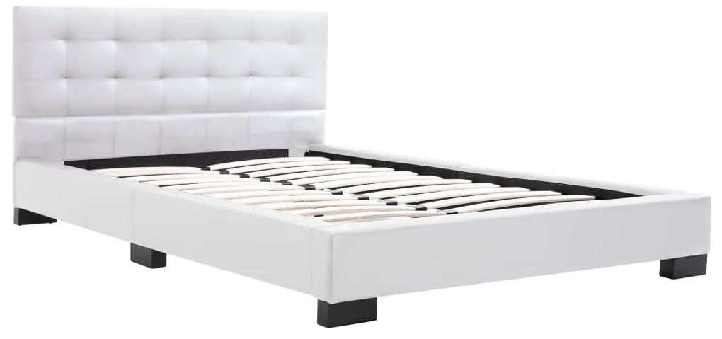 Estrutura de cama 120x200 cm couro artificial branco