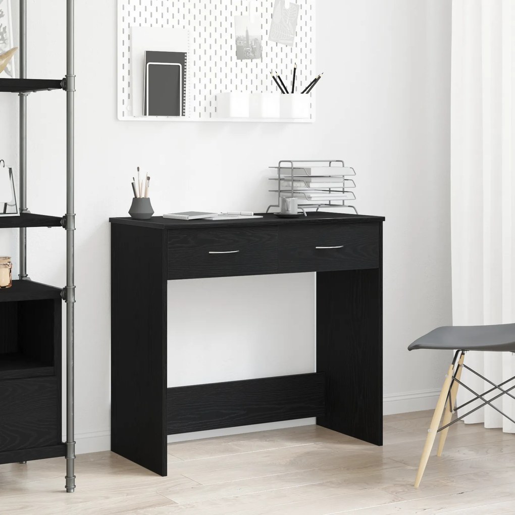 Mesa vidaXL Preta em Carvalho 80x40x75 cm em Madeira de Engenharia