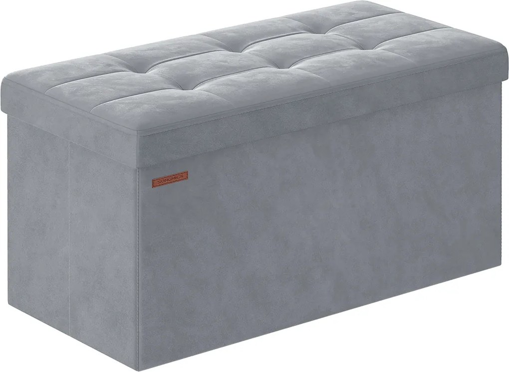 Banco entrada ou quarto arrumação carregável até 300 kg 38 x 76 x 38 cm Cinzento Claro