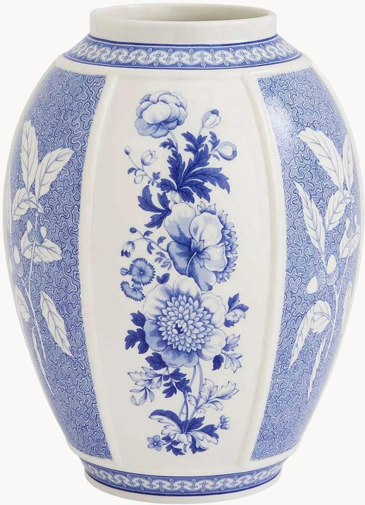 Jarra em porcelana Blue Italian British Flowers, Alt 26 cm