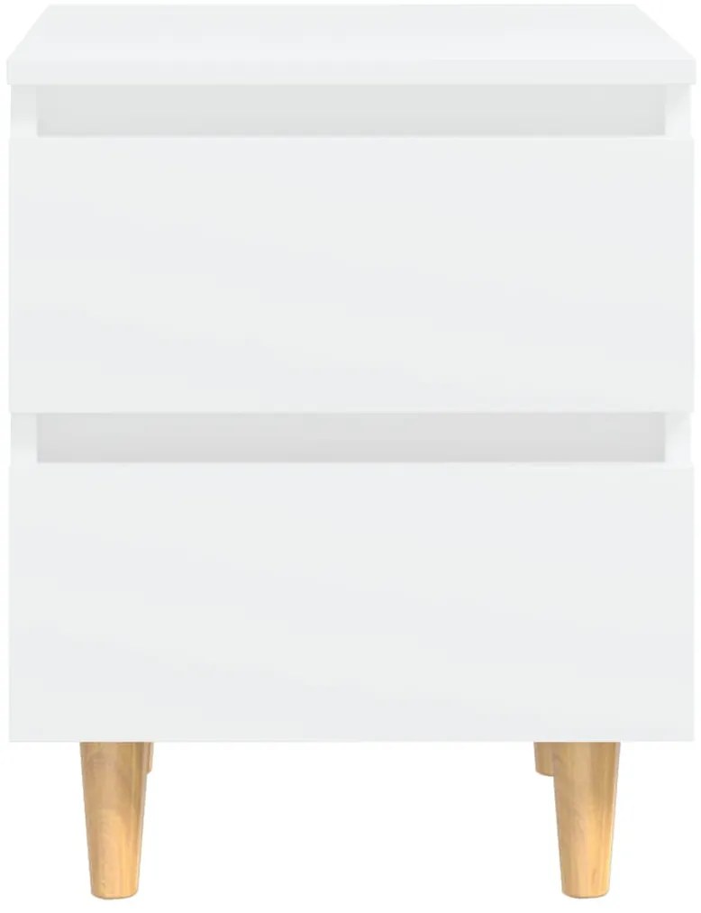 Mesa de cabeceira c/ pernas de pinho maciço 40x35x50 cm branco