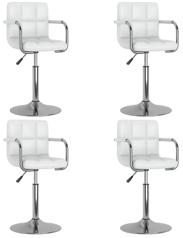 vidaXL Cadeiras de jantar giratórias 4 pcs couro artificial branco