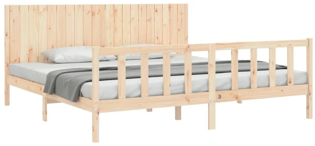 Cama sem colchão 200x200 cm madeira de pinho maciça