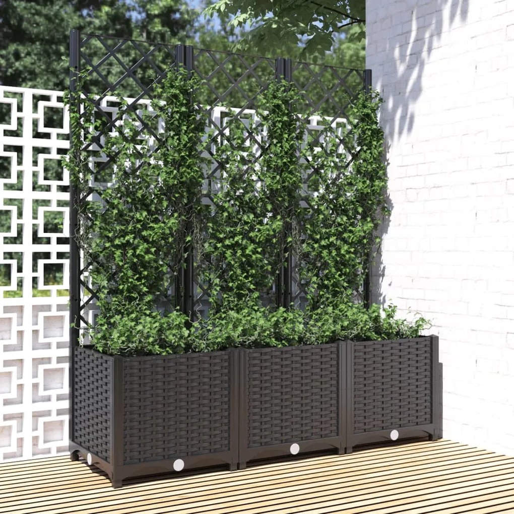 318273 vidaXL Jardim Preto 120 x 40 x 136 cm