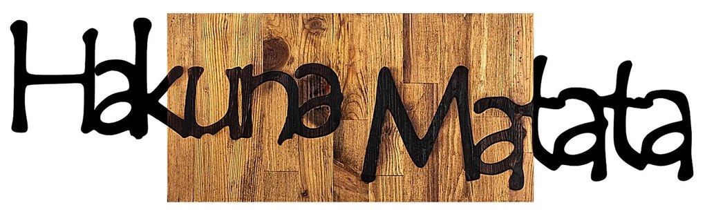 Acessório Decorativo de Parede Hakuna Matata 4 – Preto e Nogueira Clar