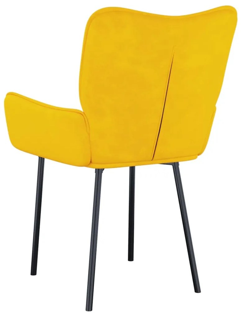 Cadeiras de jantar 2 pcs veludo amarelo