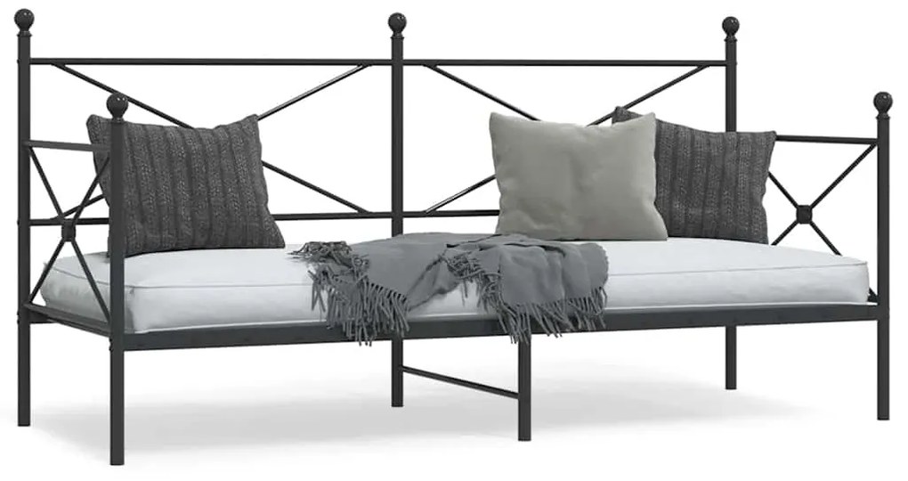 Cama de Dia sem Colchão 90x190 cm aço preto