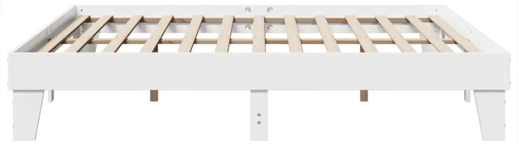 Cama sem colchão 200x200 cm madeira de pinho maciça branco