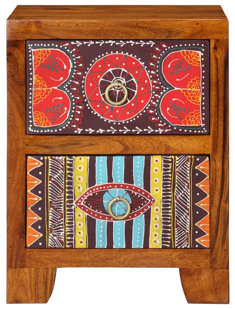 Armário de cabeceira 2 pcs 35x35x45 cm acácia de madeira maciça