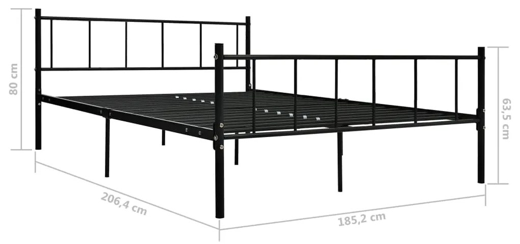 Estrutura de cama 180x200 cm metal preto