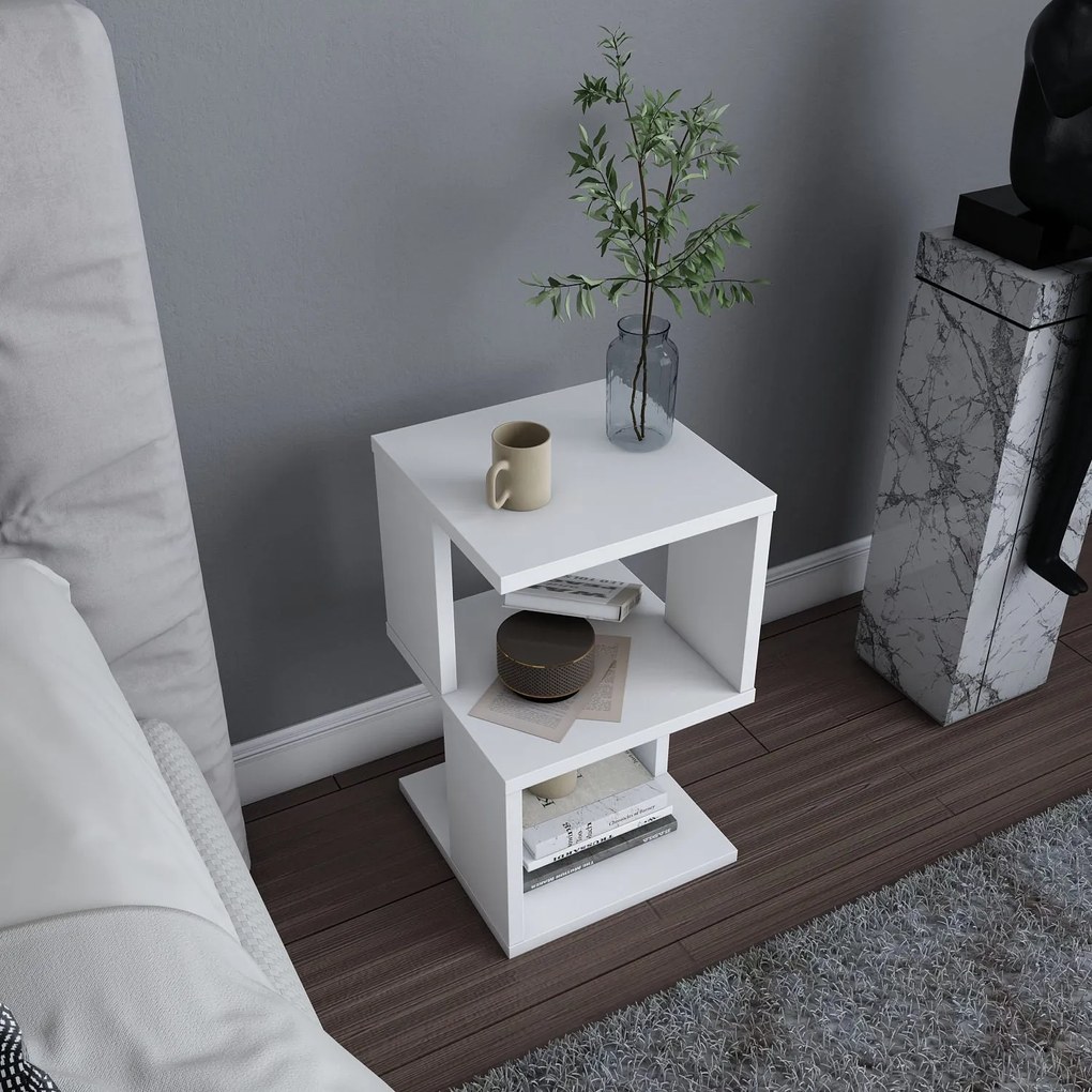 Mesa de Cabeceira Carter – Branco – 29,6x29,6x49,4 cm