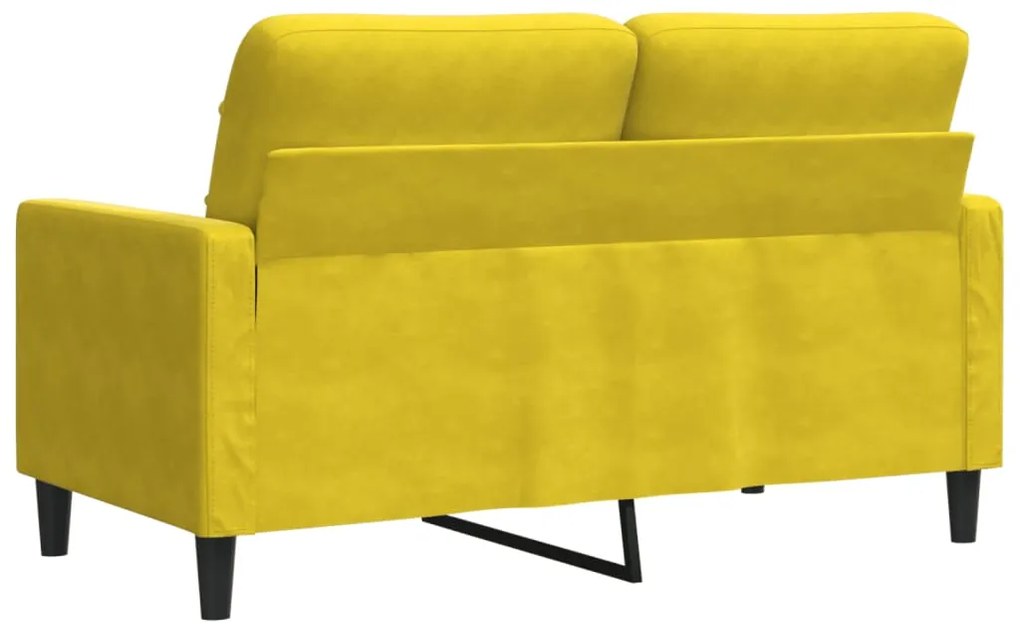 Sofá de 2 lugares veludo 120 cm amarelo
