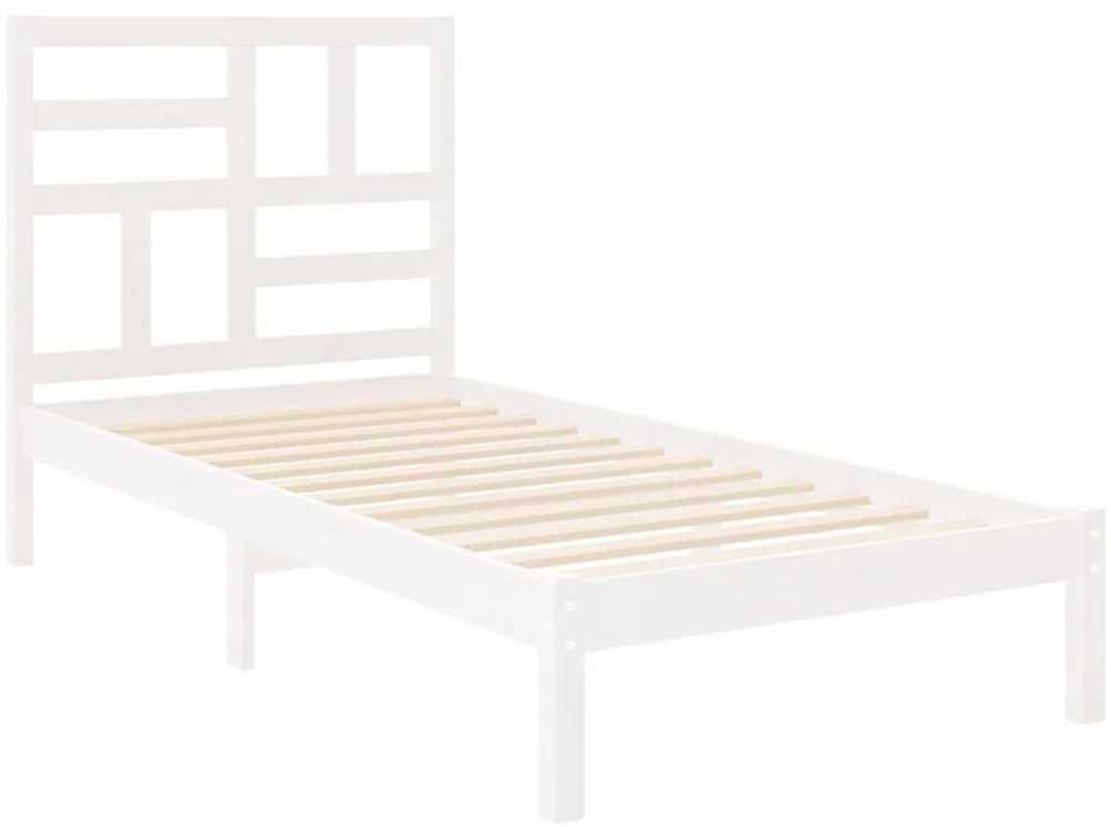Estrutura de cama 90x200 cm madeira maciça branco