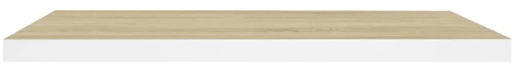 Prateleiras parede 4 pcs 80x23,5x3,8 cm MDF carvalho e branco