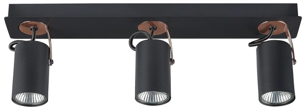 Candeeiro de teto em metal preto e cor de cobre para 3 lâmpadas KLIP Beliani