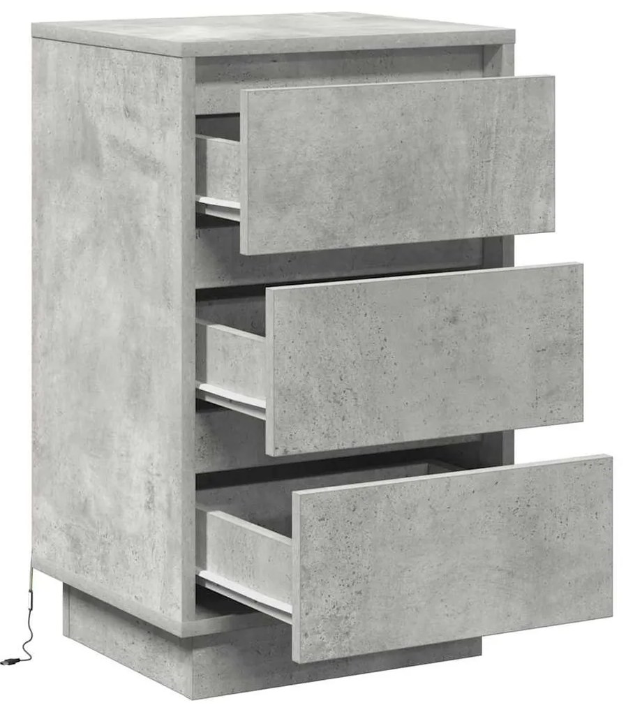 Armário de Canto com LED Cinza Concreto 39x34,5x65 cm Madeira Engenhei