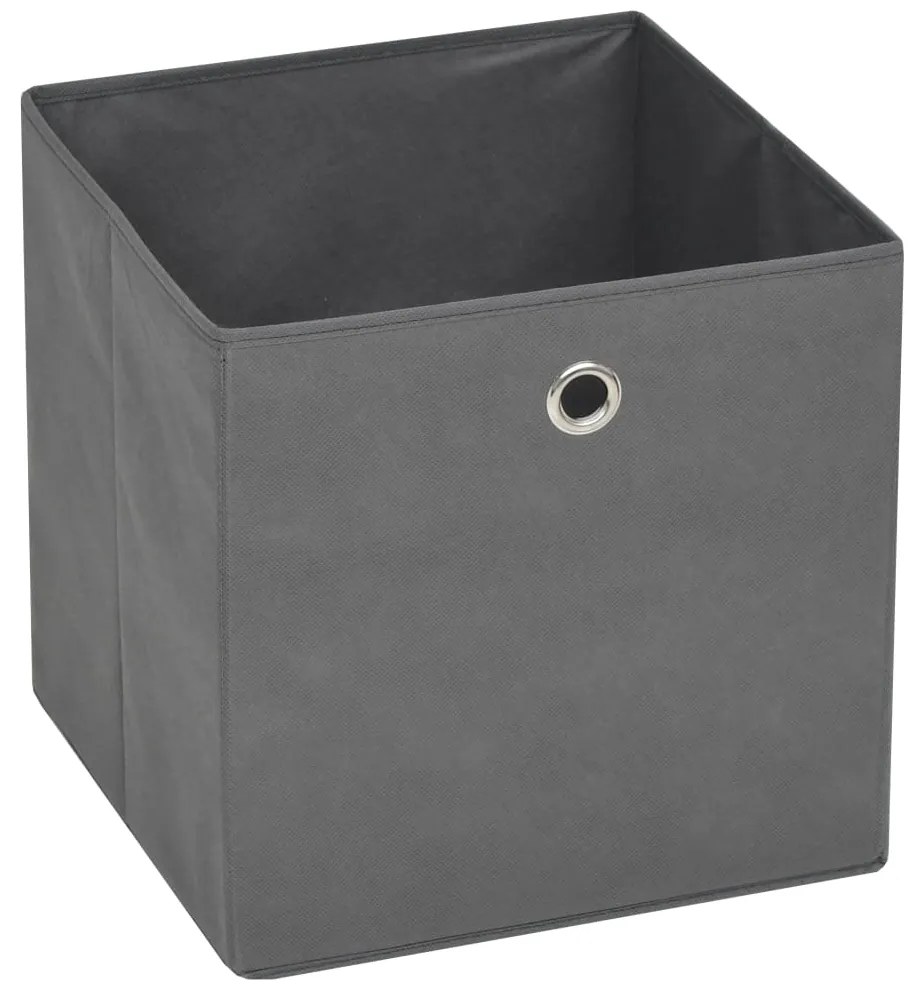 Caixas arrumação 4 pcs não-tecido (TNT) 32x32x32 cm cinzento