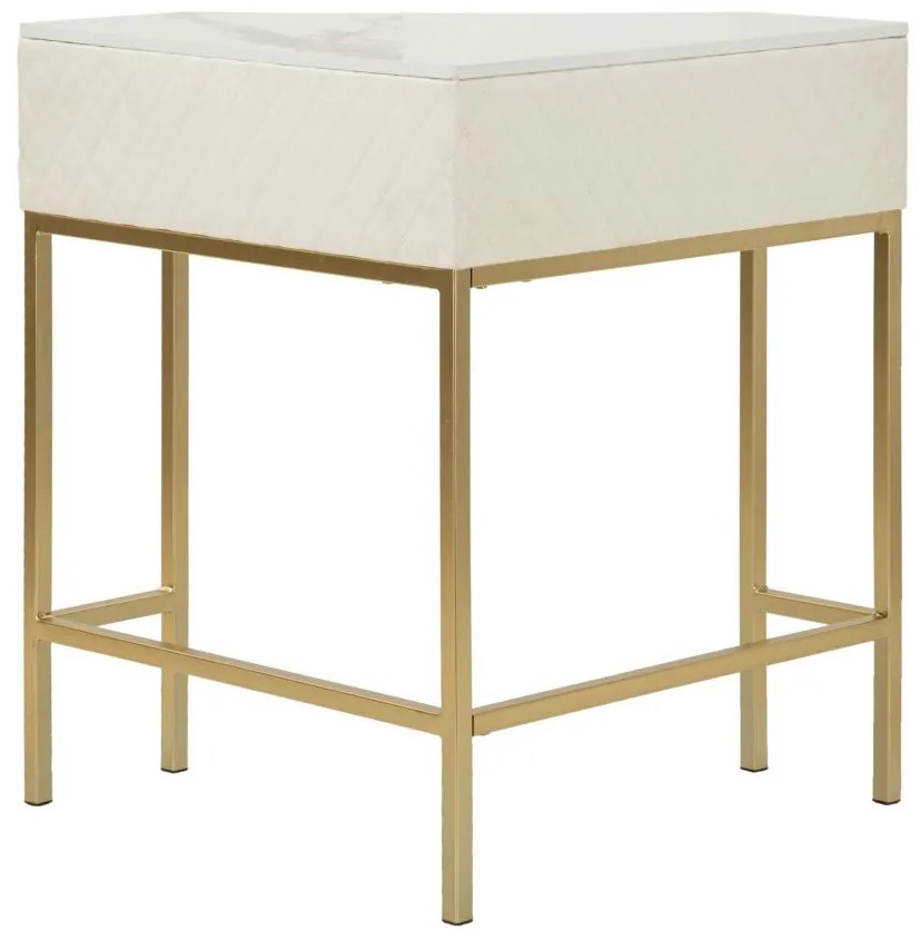 Consola de Entrada Angle Sharon - Madeira e MDF Branco com Detalhes Do