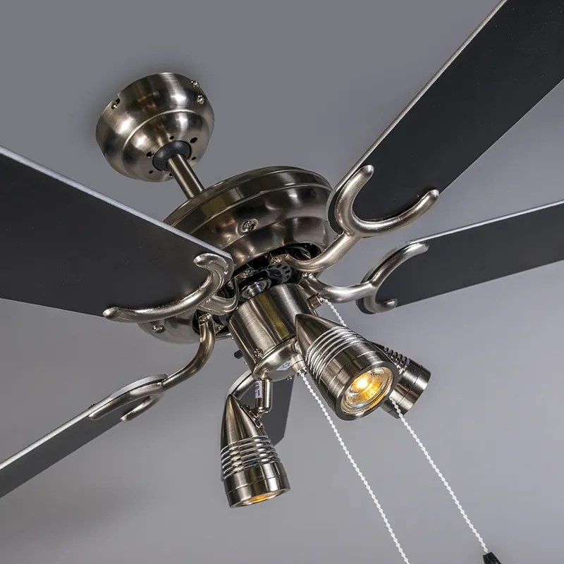Ventilador de teto moderno em aço - Mistral 42 Moderno