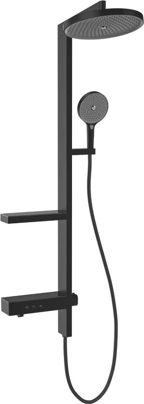 Mexen Dizzy conjunto de duche de parede com chuveiro de mão e bateria, preto - 78104-70