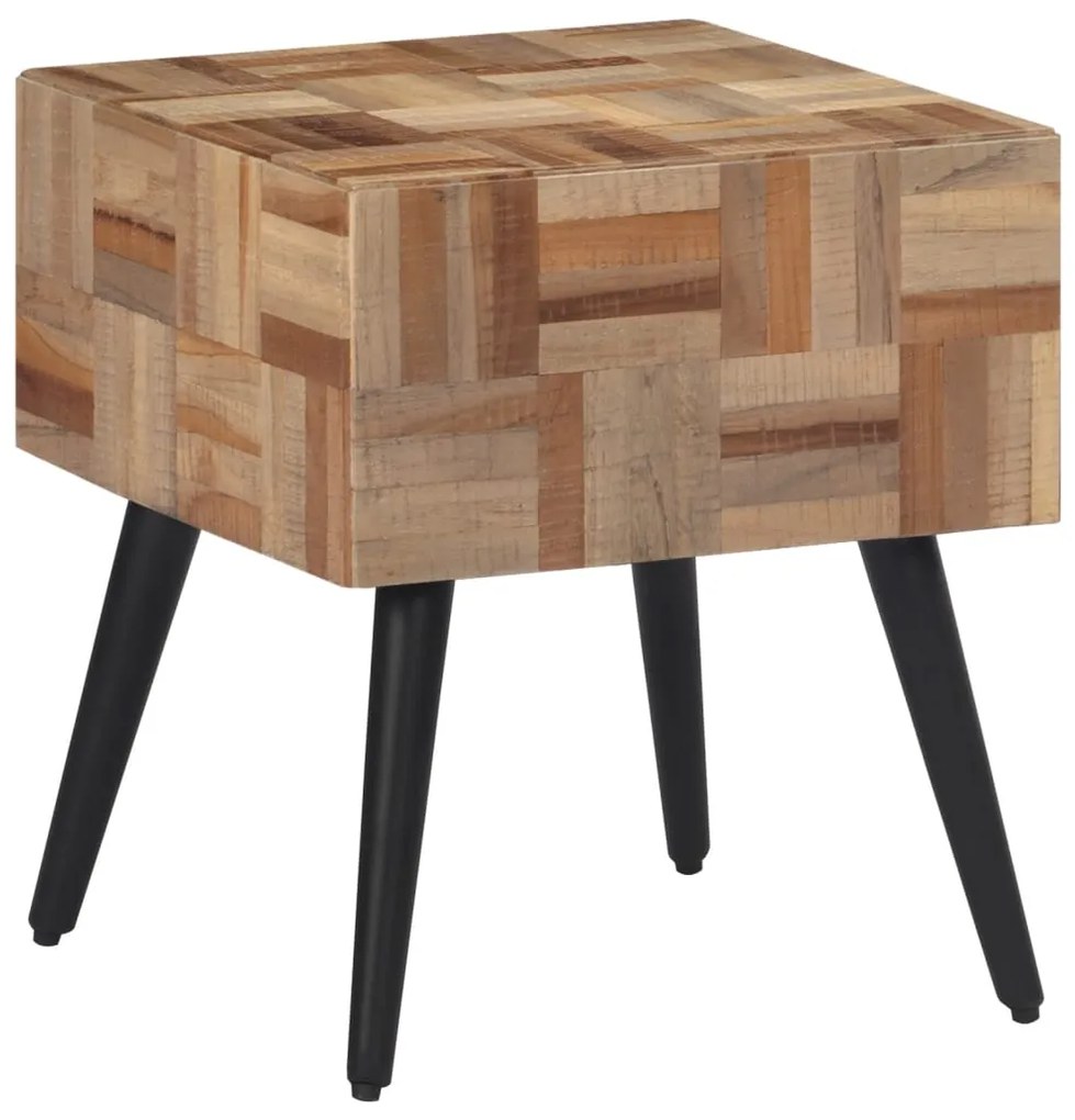 Mesa de apoio 40x40x45 cm madeira de teca recuperada maciça