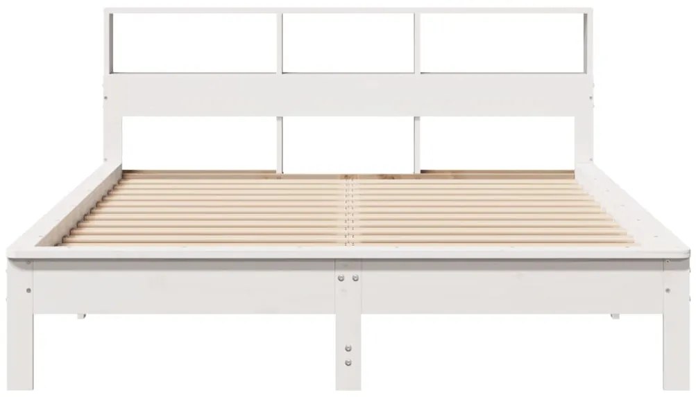 Cama sem colchão 140x190 cm madeira de pinho maciça branco