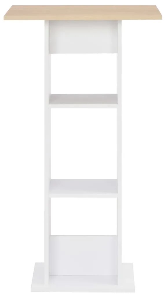 Mesa de bar 60x60x110 cm branco e carvalho sonoma