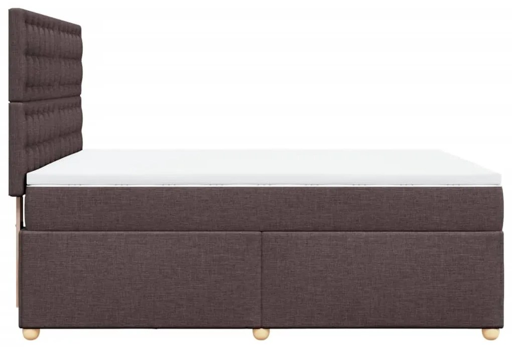 Cama com molas/colchão 140x190 cm tecido castanho-escuro