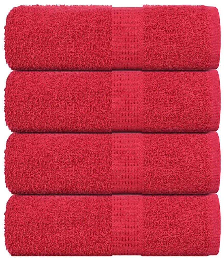 Toalhas de mãos 4 pcs 30x30 cm 360 g/m2 100% algodão vermelho