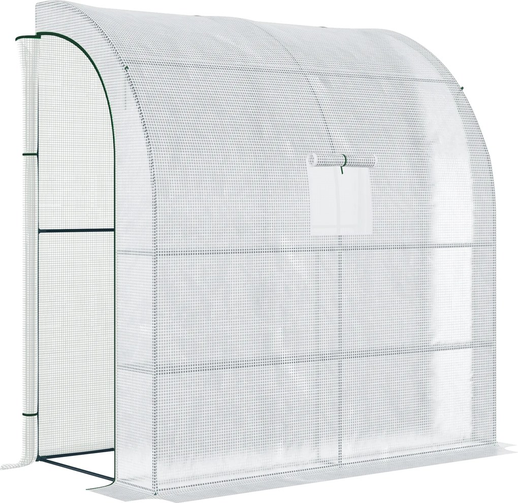 Outsunny Estufa Pequena Estufa de Exterior com Janelas Prateleiras de 3 Níveis Estufa para Cultivo de Plantas Flores 200x100x215 cm Branco | Aosom Portugal