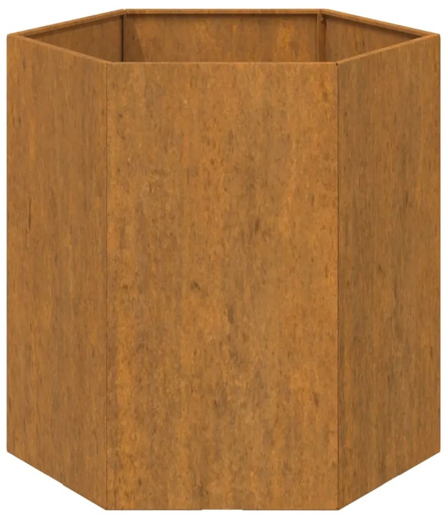 Vaso/floreira 40x40x45 cm aço corten cor enferrujado