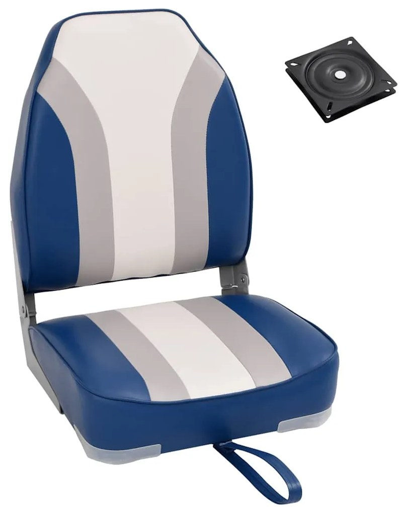 vidaXL 2 pcs conjunto assento de barco dobrável com encosto alto