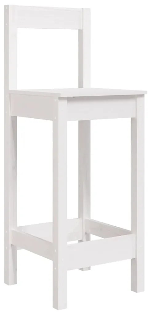 3 pcs conjunto de bar para jardim pinho maciço branco