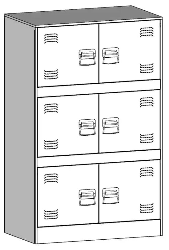 Aparador 67x39x107 cm aço branco