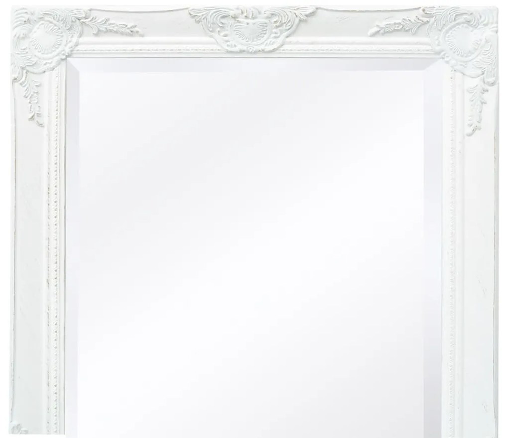 Espelho de parede, estilo barroco, 100x50 cm, branco