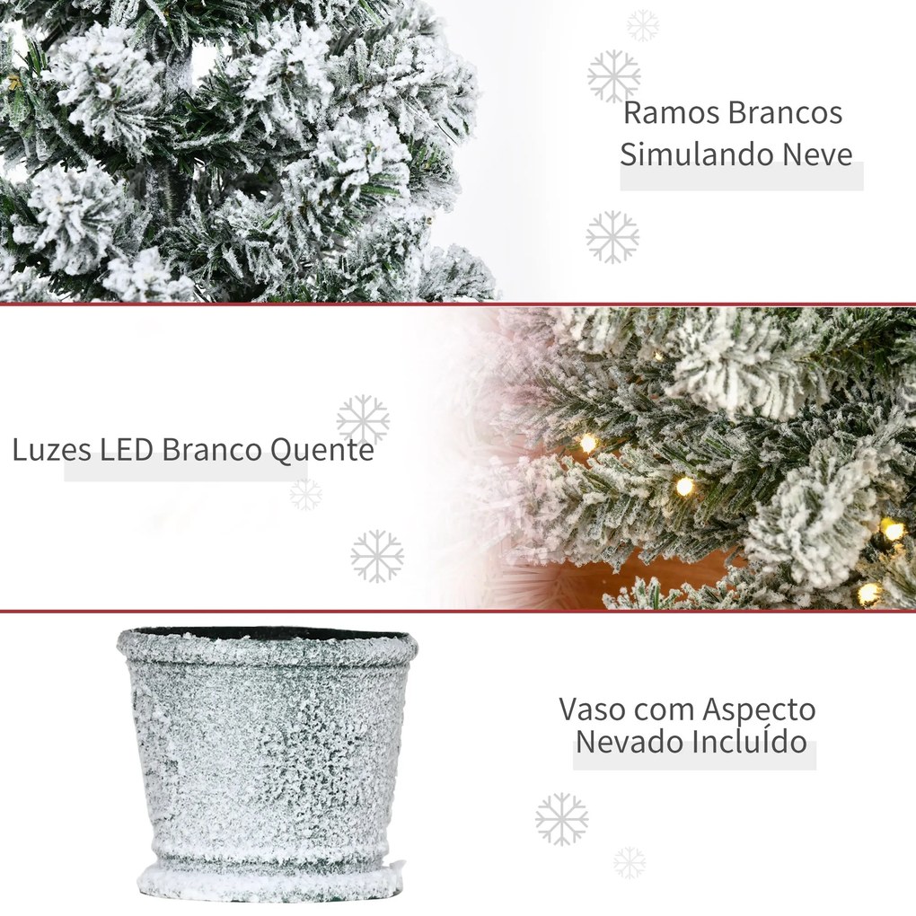 Árvore de Natal Pequena Artificial Ø40x90cm com Luzes LED 116 Ramas Va