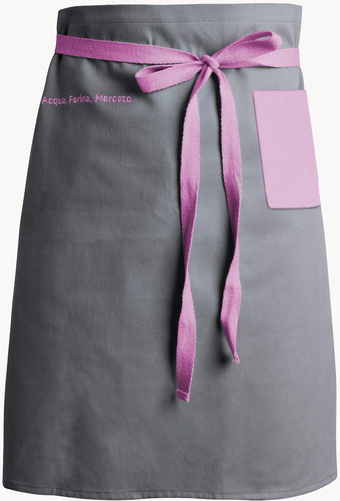 Avental curto com bolso rosa Classic