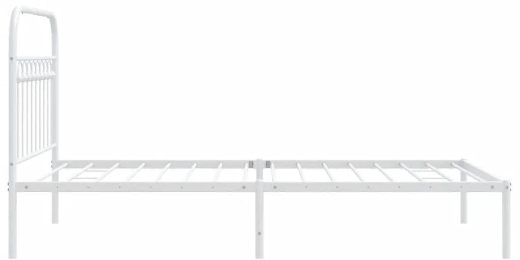 Estrutura de cama com cabeceira 100x200 cm metal branco