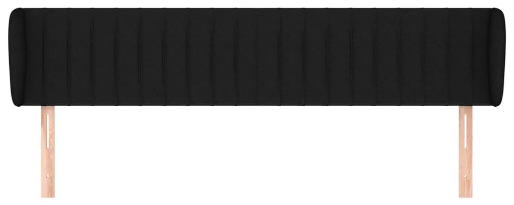 Cabeceira de cama c/ abas tecido 163x23x78/88 cm preto